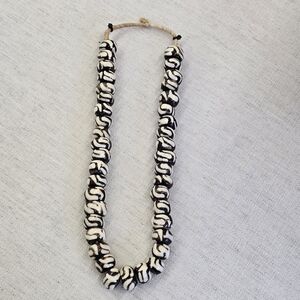 Elegant Black and White Beaded Necklace
